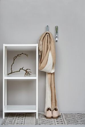 Складаний гачок, складаний настінний гачок із захистом від ковзання, метал/пластик, 2,5 x 18 x 2,5 см, білий