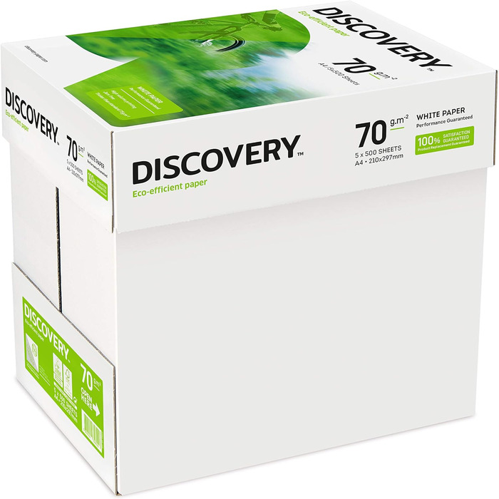 Папір формату А4 Discovery 70 г/м 70 г/м, 5 розгорток (2 500 аркушів) 1 коробка