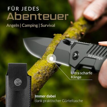 Складаний ніж BERGKVIST K9 (одноручний) - гострий кишеньковий ніж з суцільнометалевого корпусу для активного відпочинку та виживан