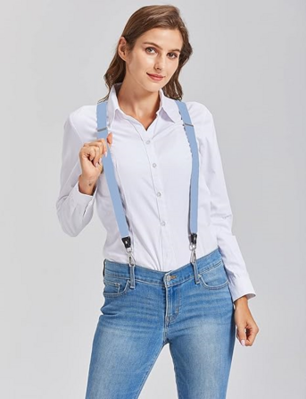 Підтяжки Ausukler Extra Strong 2,5 см з карабін-гачками світло-блакитний