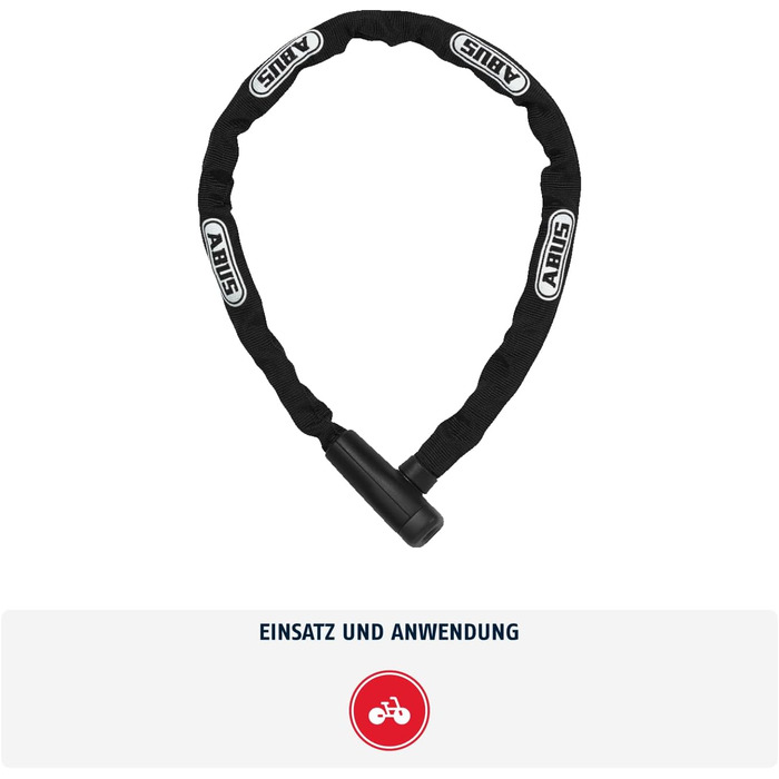 Ланцюговий замок ABUS Steel-O-Chain 5805K Сталевий велосипедний замок Рівень безпеки ABUS 5 Чорний 75 см Одинарний