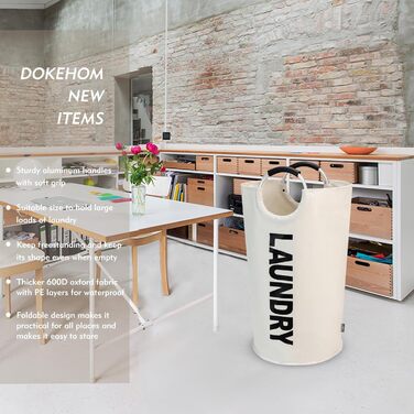 Великі складні кошики для білизни, розбірні мішки для білизни, сумка для одягу (бежевий, L) ONE-WAY Beige 90L, 90L