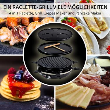 В 1 Raclette Pancakemaker Grill Crepemaker на 6 персон RAC-1200W-Basel, 4