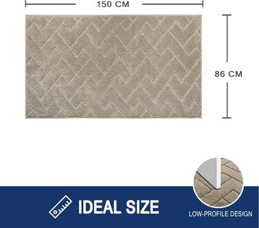 Килимок для внутрішнє використання, що вловлює бруд, 86 x 150 см, нековзний килимок для дверей, що миється, абсорбуючий вхідний килимок, килимок для собак, вхід, передні двері та коридор 86 x 150 см (прямокутний) темно-бежевий