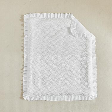 Комплект постільної білизни для дитячого ліжечка з 3 предметів з ворсистими бахромою, білим ворсистим ковдрою з простирадлом і спі