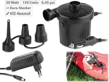 Автомобільний надувний матрац Lescars Самонадувальний автомобільний матрац XXL з повітряним насосом 12/230 В (матрац, автомобільний надувний матрац, ліжко)