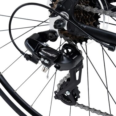 Шосейний велосипед ROCKBROS AERIX 700C з алюмінієвою рамою, трансмісією S-Ride R400 на 2x8 швидкостей та сталевою вилкою Hi-Ten, геометрією Endurance, легкий шосейний велосипед для чоловіків та жінок, для щоденного використання та тренувань, чорний, 700C 