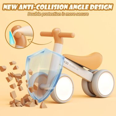 Дитячий беговел XJD від 1 року, іграшка-балансир для дитини 10-24 місяців, беговел без педалей з 4 колесами для хлопчиків і дівчат