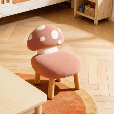 Дитяче крісло для дитячої кімнати, дитяче крісло з шенілу зі спинкою у формі гриба, дитячий диван на дерев&39яних ніжках, дитячий диван для ігрової кімнати, рожевий 1 рожевий