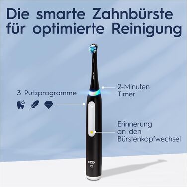 Електрична зубна щітка Oral-B iO Series 3, електрична зубна щітка, 3 режими чищення для догляду за зубами, магнітна технологія, дорожній футляр, розроблений Braun, ПЕРЕМОЖЕЦЬ ТЕСТУ Stiftung Warentest (12, 2024), матовий чорний