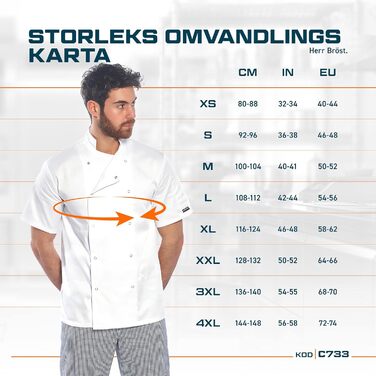 Легка кухарська куртка Cumbria з коротким рукавом, біла, розмір L, 733