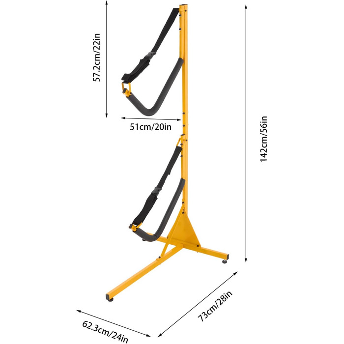 Стійка для каяка, 2 шт., 73x62,3x142 см, окремостояча, складна підставка для каяка, стійка для зберігання на підлозі, вантажопідйомність 100 кг для каное, дощок для веслування та дощок для серфінгу