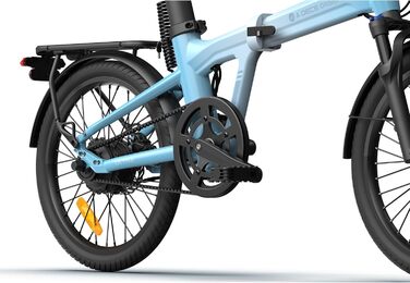 Складаний електровелосипед, ремінний привід, міський велосипед, автоматична 3-швидкісна внутрішня втулка, задній двигун, електровелосипед для жінок/чоловіків, схвалено німецькими правилами дорожнього руху (StVZO), синій, 20Ultra