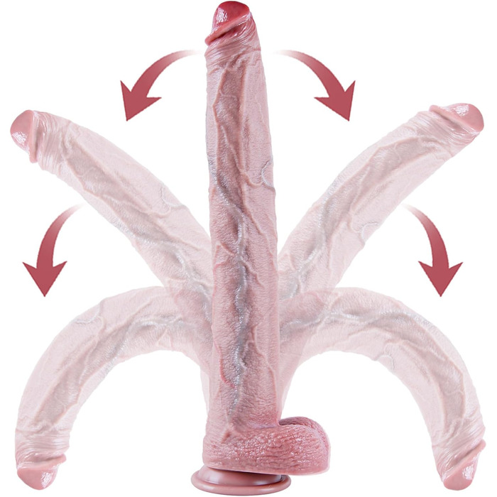Надзвичайно довгий гігантський фалоімітатор, реалістичний силіконовий фалоімітатор, товстий з сильною присоскою, гігантський пеніс XXXL, для масажу клітора, піхви та точки G, широкий стимулятор пеніса для чоловіків та жінок, тілесного кольору, 42