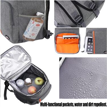 Рюкзак-холодильник 28 л, утеплений рюкзак для пікніка, велика сумка-холодильник для чоловіків та жінок, для пікніків/барбекю/кемпінгу/прогулянок/шопінгу (A. Schwarz)