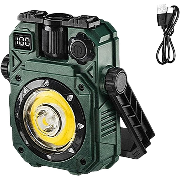 Портативний яскравий ліхтарик, ліхтарик для ремонту автомобіля, магнітний сонячний ліхтарик для кемпінгу, для вулиці, водонепроникний, аварійний, робочий ліхтарик, легкий, зелений