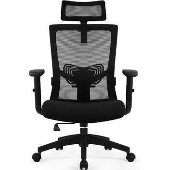 Ергономічний офісний стілець, стілець для робочого столу з регульованим підголовником, підлокітниками, поперековою опорою, поворот