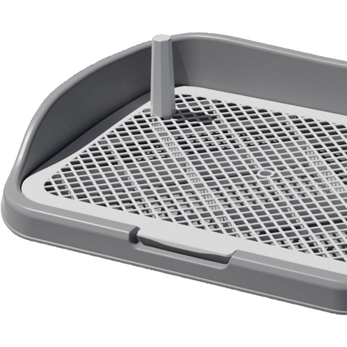 Туалет для собак з тримачем для сечі для використання в приміщенні, лоток для дресирування собак, сірий