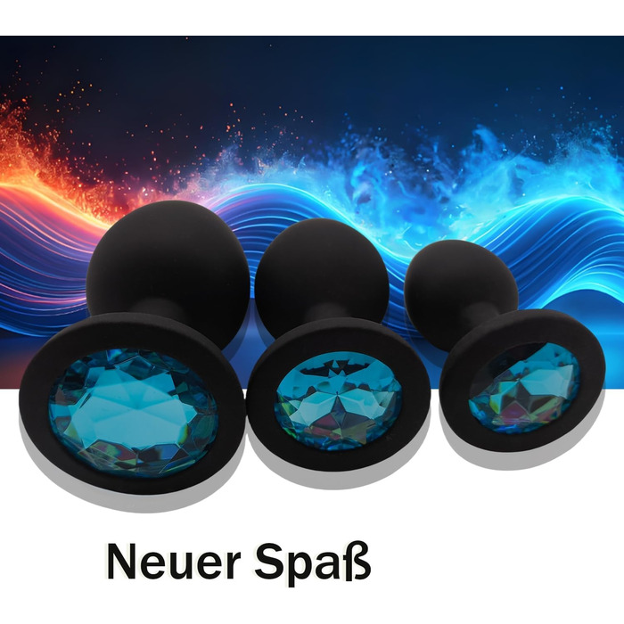 Набір анальних пробок ZYQMEL, силікон, синій, 3 шт.