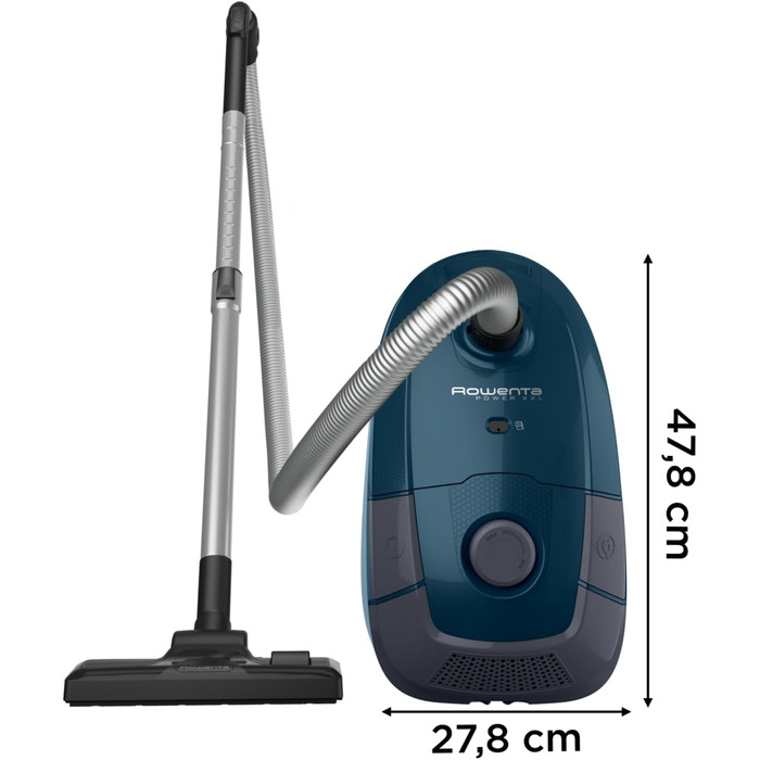 Пилосос з мішком RO3126EA Паркетний набір 900 Вт 4,5 л пилозбірник 8,8 м робочий радіус, темно-синій/сірий Будинок