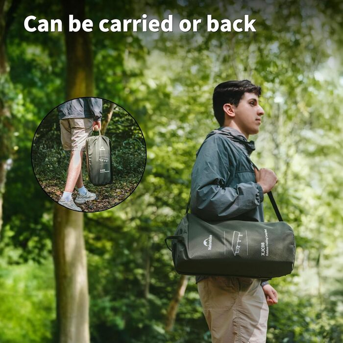 Кемпінгове ліжко Naturehike, надлегке похідне ліжко, портативне розкладне ліжко, міцне з сумкою для перенесення, кемпінговий шезлонг для наметів, для пішого туризму, дому, походів, офісу, ліжко для обідньої перерви, чорне, оновлене