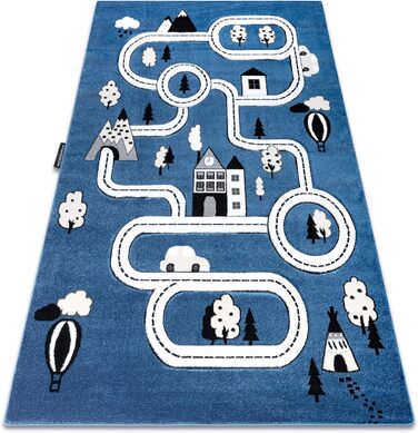 Дитячий килимок Petit для дитячої кімнати, ігрові килимки, дитяча кімната, міські вулиці синій 280x370 см