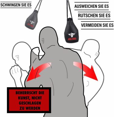 Реакційний мішок для ухилення - Ширина кулака - 1 кг у наповненому стані - 2-метрова мотузка для підвішування в комплекті - Боксер