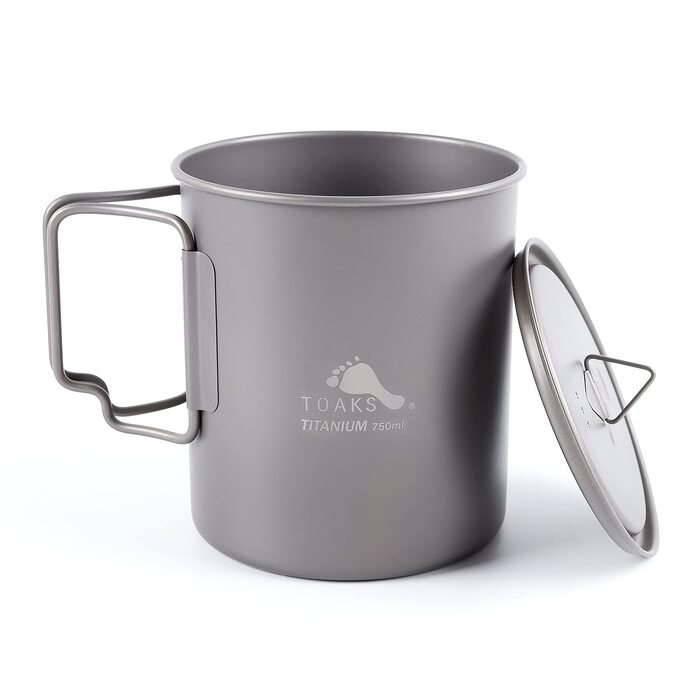 Титановий посуд для кемпінгу TOAKS (375 мл, 450 мл, 550 мл, 650 мл, 700 мл, 750 мл, 900 мл), титановий посуд для пікніка, походів та відпочинку на природі 750 мл POT-750