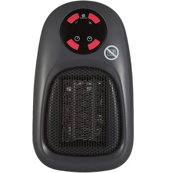 Міні-вентилятор Balderia SH500 - керамічний нагрівач потужністю 500 Вт для підключення до мережі, площа обігріву до 20 м, регульований термостат 1530 C, таймер до 12 годин, захист від перегріву, пульт дистанційного керування, компактний