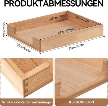 Дерев&39яний лоток для листів KIRIGEN, з одним відділенням, лоток для документів для настільного органайзера для зберігання журналів, файлів, папок, паперів, натуральний колір