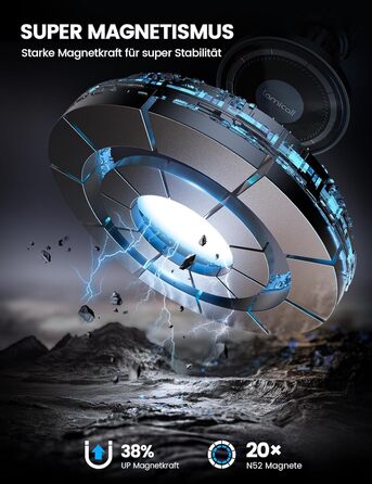 Автомобільний тримач мобільного телефону Lamicall для автомобільного кріплення MagSafe - 2024 HD скляна пластина Сильний магнітний