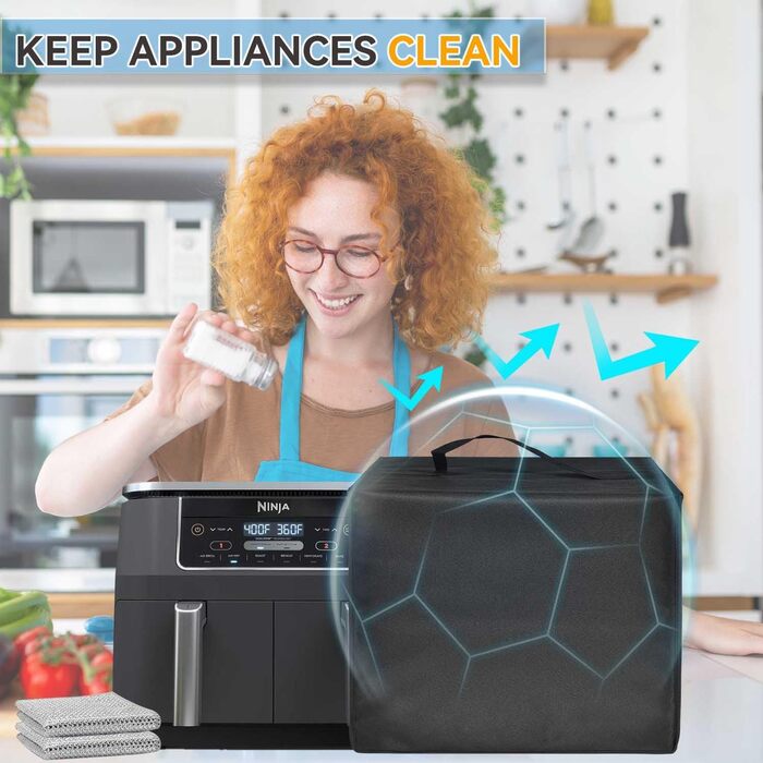 Пилозахисна кришка аерофритюрниці, термостійка, водонепроникна та пилонепроникна нейлонова кришка для фритюрниці, підходить для NinjaAF400EUCP/AF400EU/AF451EU/AF300EU