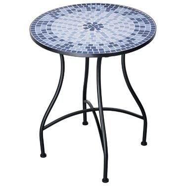Мозаїчний садовий стіл круглий металевий 60 см мозаїчний стіл садовий круглий балконний стіл стіл для приміщень бістро стіл для вулиці патіо стіл мозаїчний візерунок кам&39яна мозаїка балконний обідній стіл середземноморський