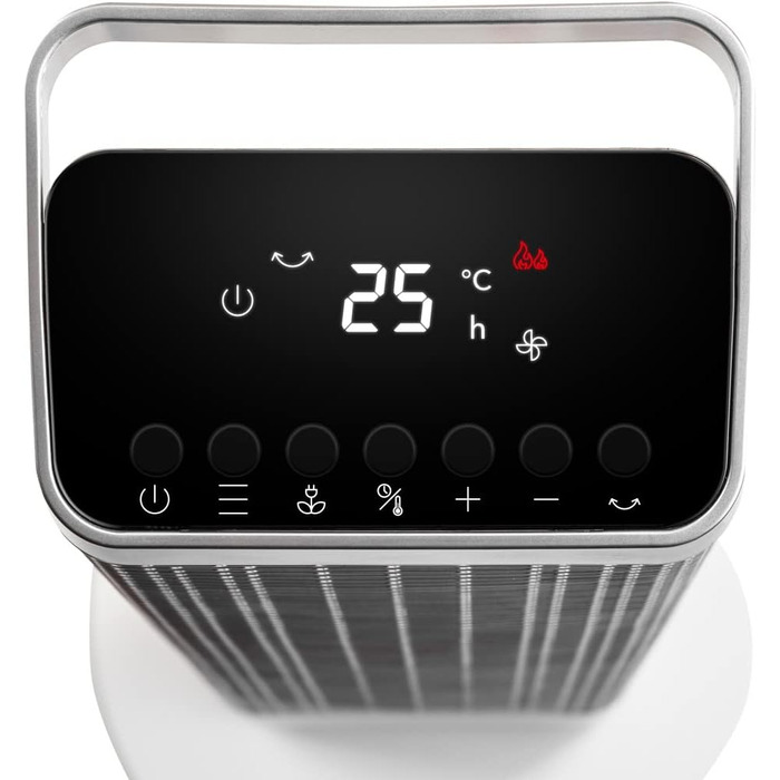 Керамічний тепловентилятор TROTEC TFC 25 E - Теплова потужність 1800 Вт / 2500 Вт - Обігрівач з термостатом, розмір приміщення від