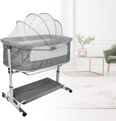 Дитячі ліжечка, дитяче ліжечко, ліжечко з колесами, дорожнє ліжечко, розкладне дитяче ліжечко з м&39яким матрацом, портативне, дитяче ігрове ліжечко з москітною сіткою (113 * 66 * 84 см) 113*66*84 см