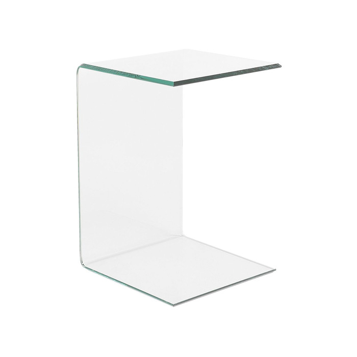 Журнальний столик Beliani, скло, прозорий, C-подібна форма, 40x61 см, сучасний, простий, Lourdes