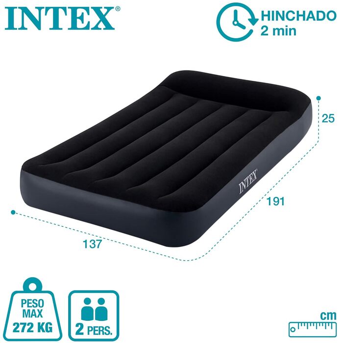 Опора для подушки Intex Classic з Fiber-Tech RP, надутий розмір 137 см x 191 см x 25 см (64148ND)