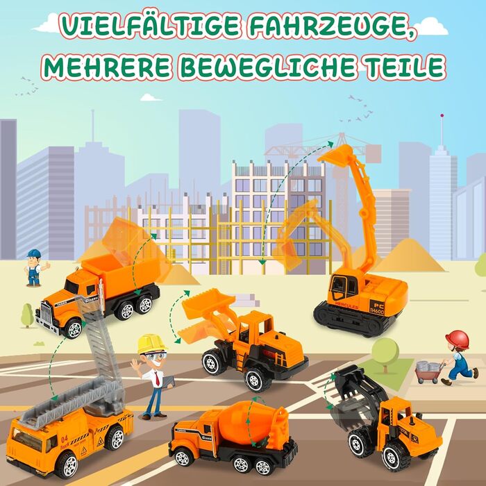 Адвент-календар Goffii 2025 Будівельна техніка, зі сплаву та пластику