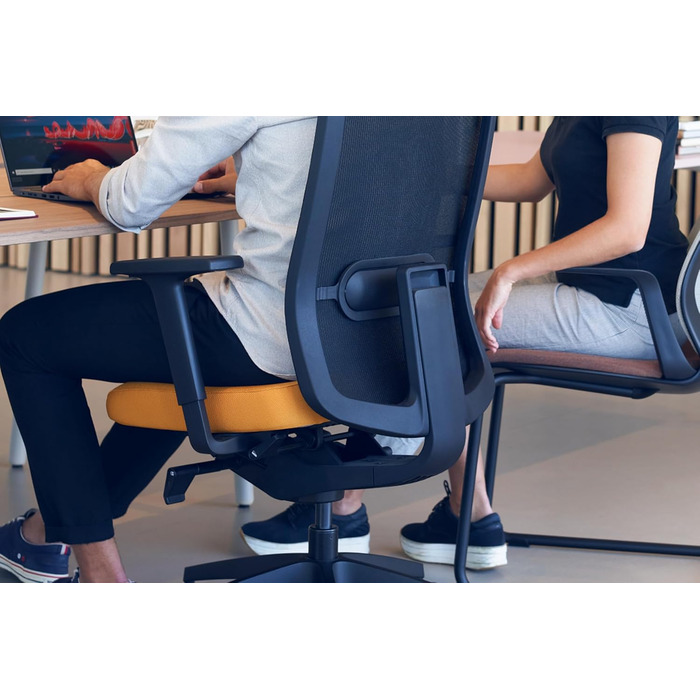 Ергономічне офісне крісло, сітчаста мембрана, антрацит, регульована висота Антрацит Базовий, 2