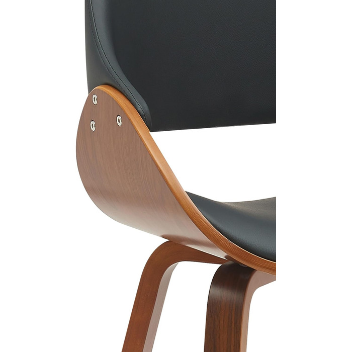 Обідній стілець CLP Vangale I кухонний стілець з каркасом з гнутої деревини I м&39який стілець зі спинкою, колір горіх/чорний, матеріал штучна шкіра штучна шкіра горіх/чорний