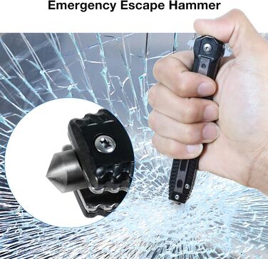 В 1 Мультитул Складаний Ніж 3Cr13 з Нержавіючої Сталі Кишеньковий Ніж Портативний Ніж Рятувальний Ніж зі Склобою Сталева Ручка Кем