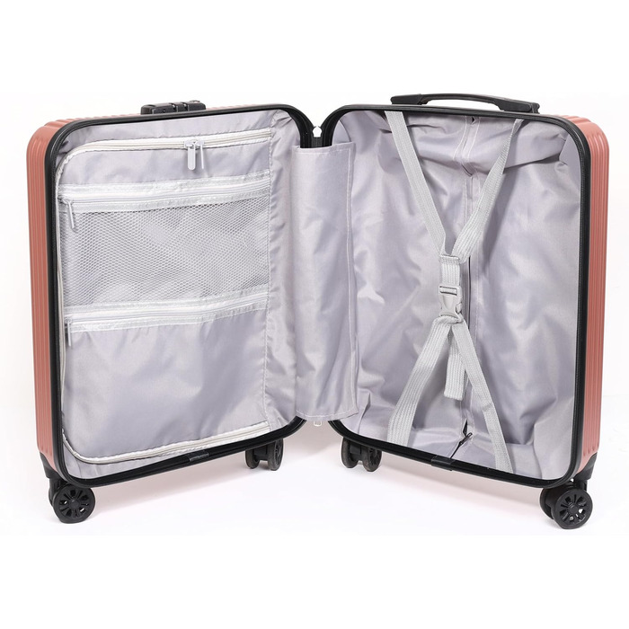 Валіза Cruiser 55 x 40 x 20 см, ручна поклажа Ryanair, дорожня валіза-візок Wizzair Lufthansa SAS British Airways, партія (рожеве золото, 55x40x20 см) 55 x 40 x 20 см, рожеве золото