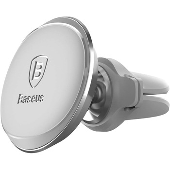 Магнітний тримач вентиляційного отвору Baseus для автомобіля з затискачем для кабелю (сріблястий/чорний)