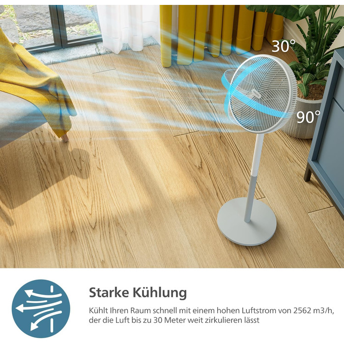 П'єдестальний вентилятор PHILIPS серії 2000. потужний і надзвичайно тихий з технологією SilentWings. 19 дБ. Настільний та настільн