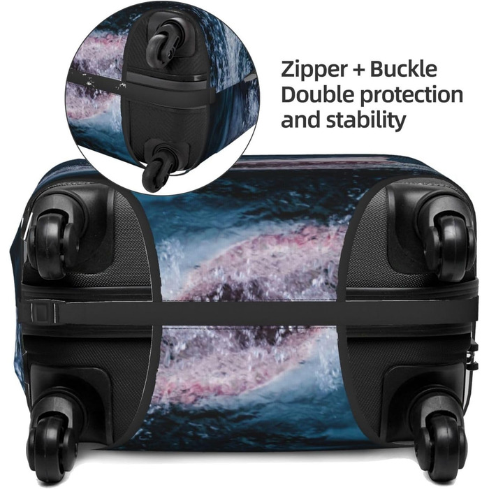 Чохол для валізи BAFAFA з принтом Морський бриз, захисний еластичний чохол від подряпин та пилу для багажу, чорний, розмір 90