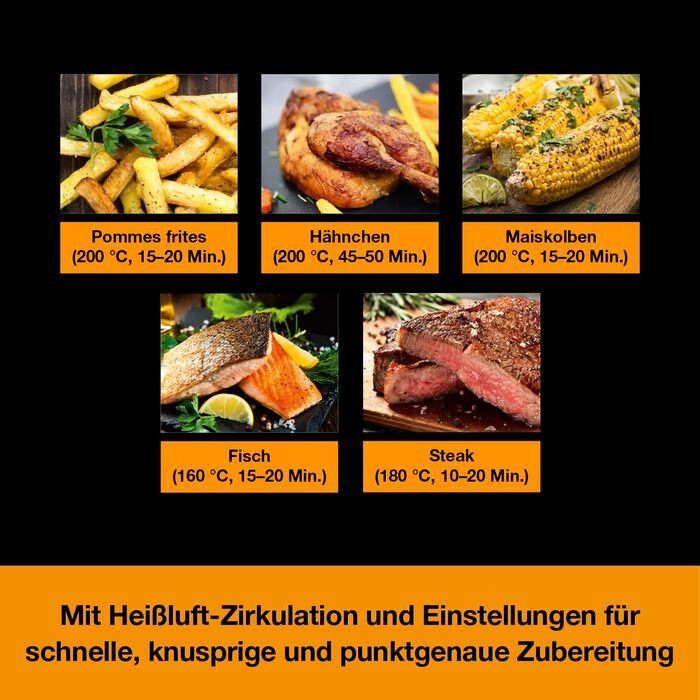 Фритюрниця KOCHWERK ємністю 5 л Смаження та точне приготування без жиру, також ідеально підходять для гриля, запікання та розігріву Можна мити в посудомийній машині та функція таймера 1400 Вт/білий