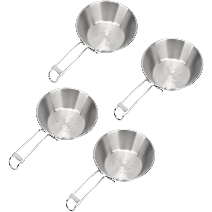 Кемпінгове начиння VGEBY, миски з нержавіючої сталі 304, портативні, складні кемпінгові миски для походів та подорожей, набір з 4 предметів об&39ємом 300 мл