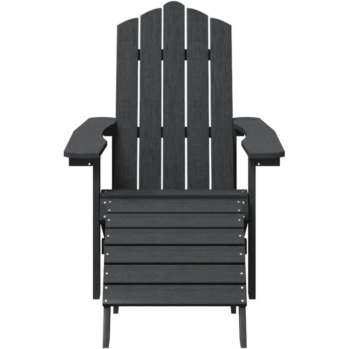 Садове крісло Adirondack з підставкою для ніг HDPE Anthracite