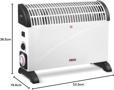 Конвектор X4-LIFE 2000 Вт з 24-годинним таймером, електричний обігрівач, економить витрати на електроенергію, захист від перегріву з індикатором, 3 режими нагріву від 750 Вт, обігріває площу до 25 м, портативний обігрівач з ручками для перенесення
