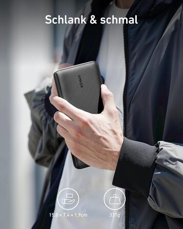 Портативний зарядний пристрій Anker, 325 Power Bank (PowerCore Essential 20K), акумуляторна батарея на 20 000 мАг з технологією Po